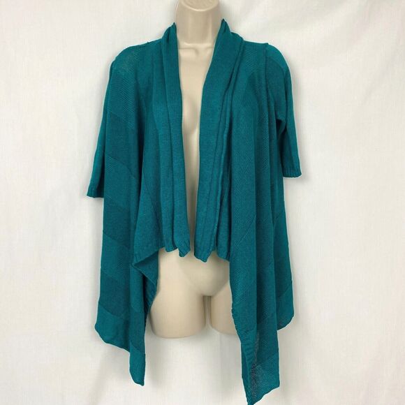 Eileen Fisher Cardigan Sweater Womens Small Linen Silk Blend Open Front Summer S - Picture 1 of 9